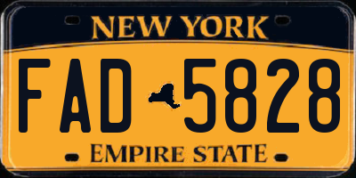 NY license plate FAD5828