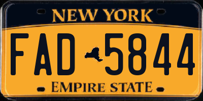 NY license plate FAD5844