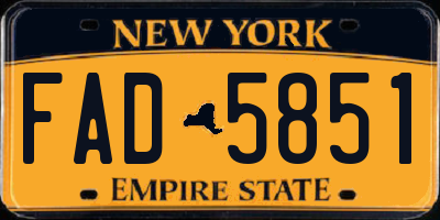 NY license plate FAD5851