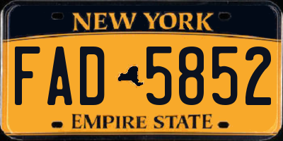 NY license plate FAD5852