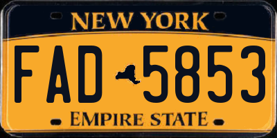 NY license plate FAD5853