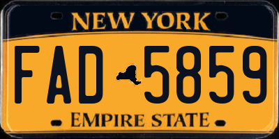 NY license plate FAD5859