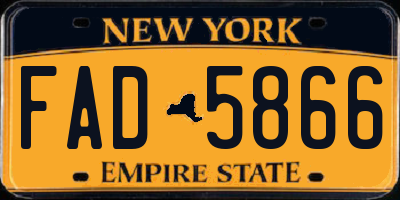 NY license plate FAD5866