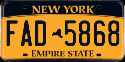 NY license plate FAD5868