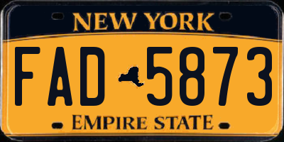 NY license plate FAD5873