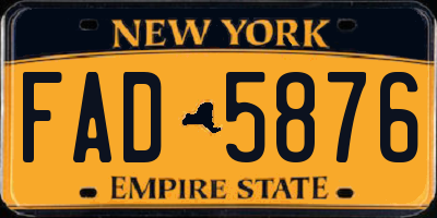NY license plate FAD5876