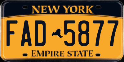 NY license plate FAD5877