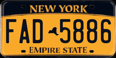 NY license plate FAD5886