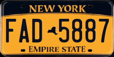 NY license plate FAD5887