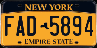 NY license plate FAD5894