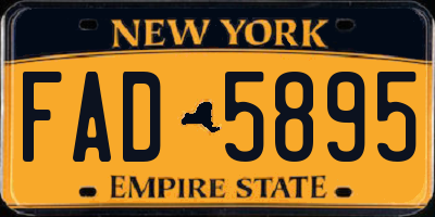 NY license plate FAD5895