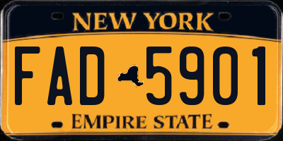 NY license plate FAD5901