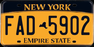 NY license plate FAD5902