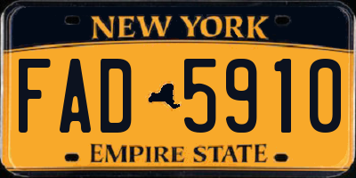 NY license plate FAD5910