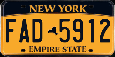 NY license plate FAD5912