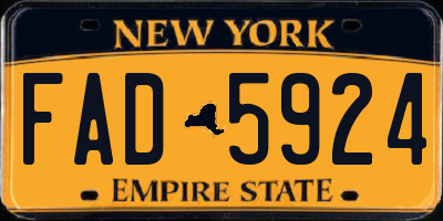 NY license plate FAD5924