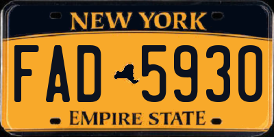 NY license plate FAD5930