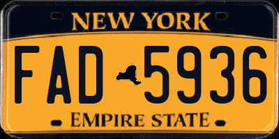 NY license plate FAD5936