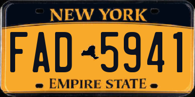 NY license plate FAD5941