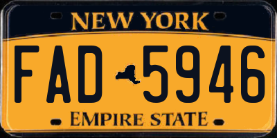 NY license plate FAD5946