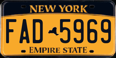 NY license plate FAD5969