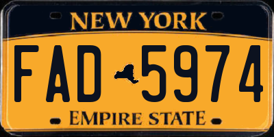 NY license plate FAD5974