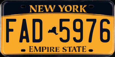 NY license plate FAD5976