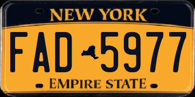 NY license plate FAD5977