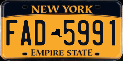 NY license plate FAD5991