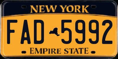 NY license plate FAD5992