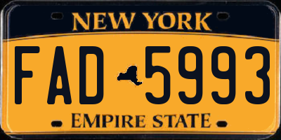 NY license plate FAD5993