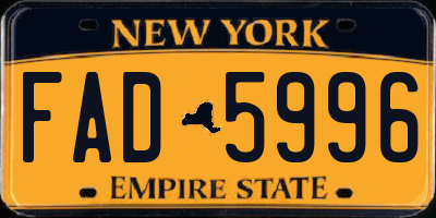 NY license plate FAD5996