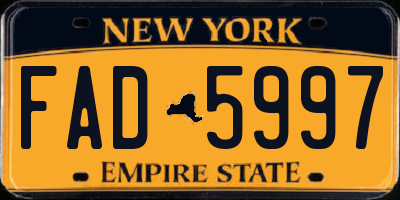 NY license plate FAD5997