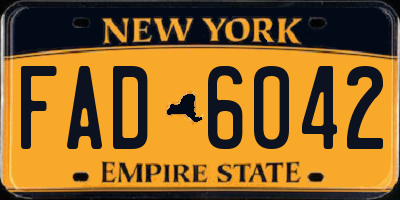 NY license plate FAD6042