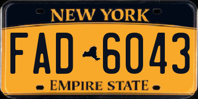 NY license plate FAD6043