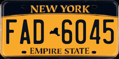 NY license plate FAD6045