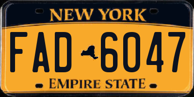 NY license plate FAD6047