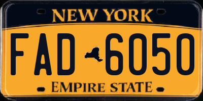 NY license plate FAD6050