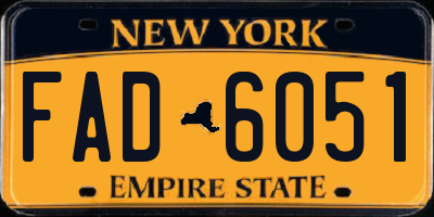 NY license plate FAD6051