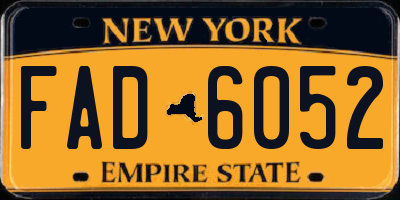 NY license plate FAD6052