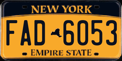 NY license plate FAD6053