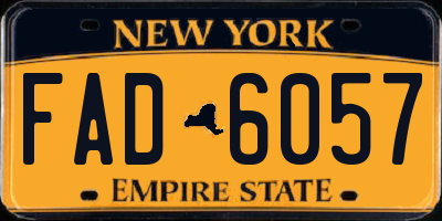 NY license plate FAD6057