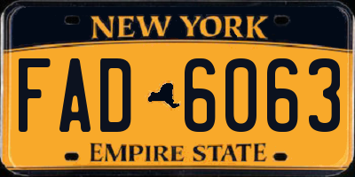 NY license plate FAD6063