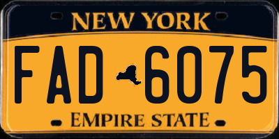 NY license plate FAD6075