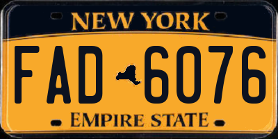 NY license plate FAD6076