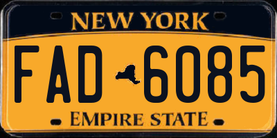 NY license plate FAD6085