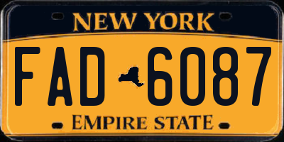 NY license plate FAD6087
