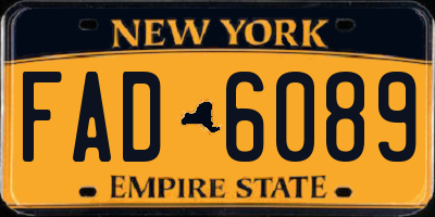 NY license plate FAD6089