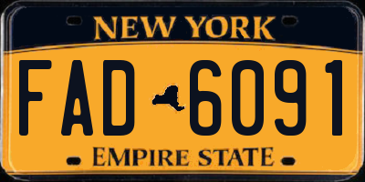 NY license plate FAD6091