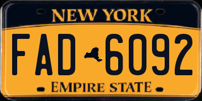 NY license plate FAD6092